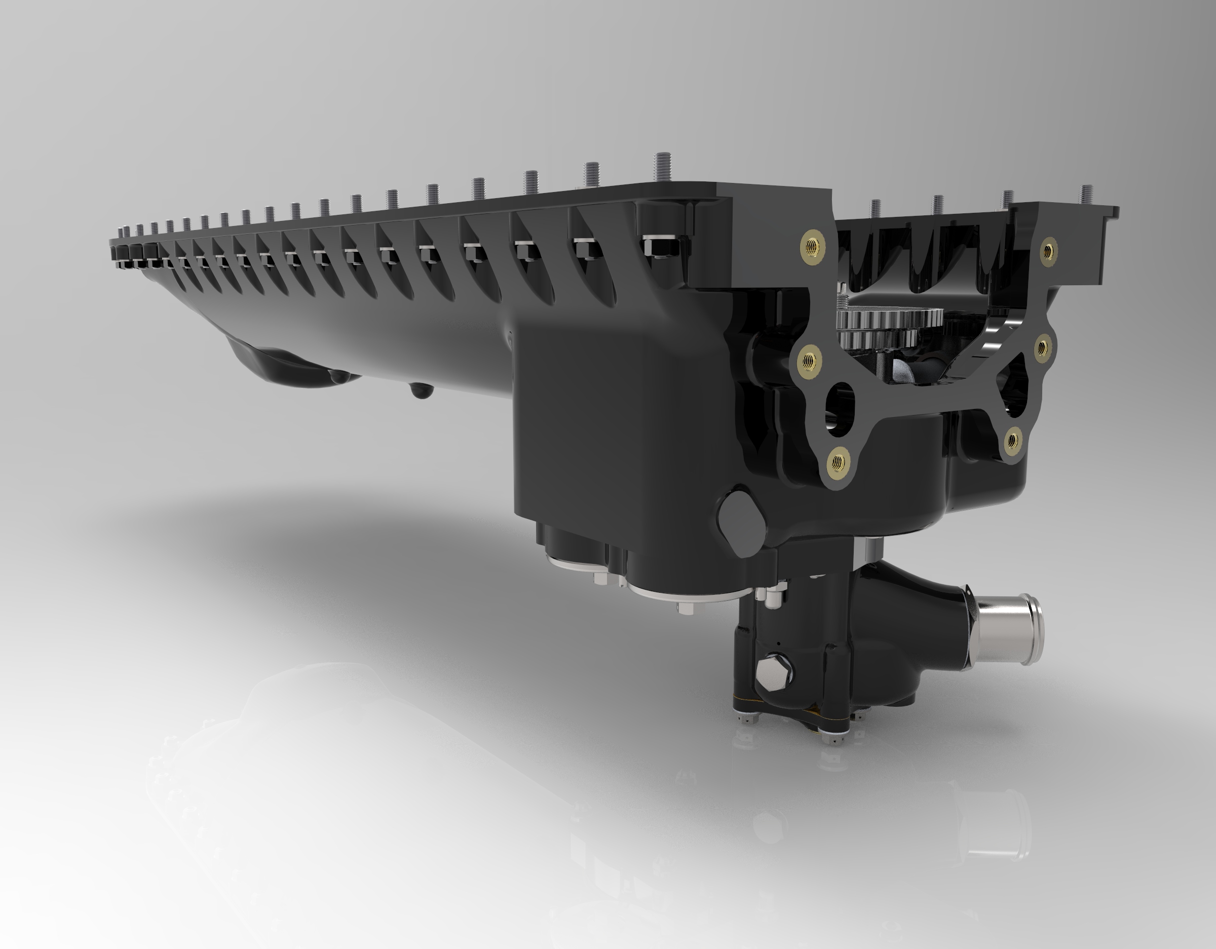 带清除剂和压力泵及齿轮的下曲轴箱组件